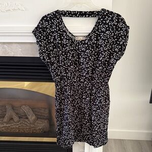 Pink Republic Black Dress with White Floral Pattern